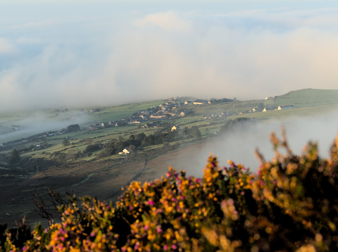 The Village of Llithfaen Surrounded by a Cloud Inversion at Sunrise